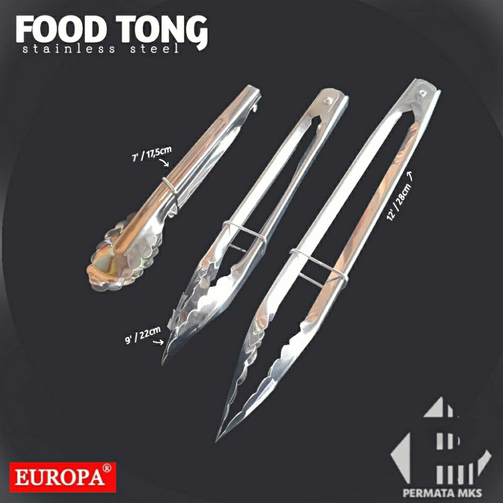 Jual Capitan Makanan Stainless Steel Europa / Food Tongs Penjepit Capit ...