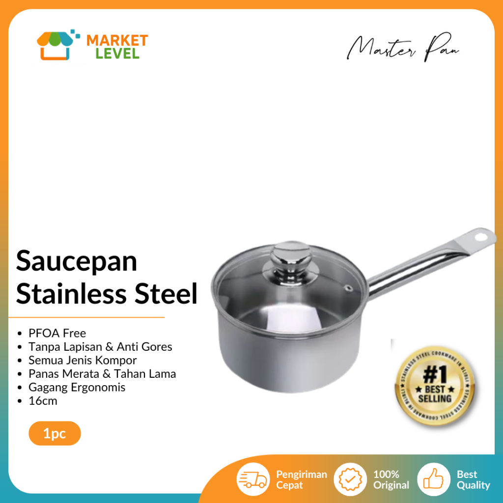 Jual Master Pan - Panci Saus Stainless Steel dengan Tutup 16 cm Sauce ...