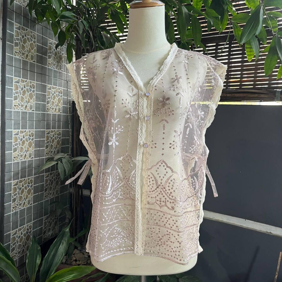 Jual VEST TILE BRUKAT ETNIK SAPTO TALI PREMIUM /LACE ROMPI OUTER WANITA ...