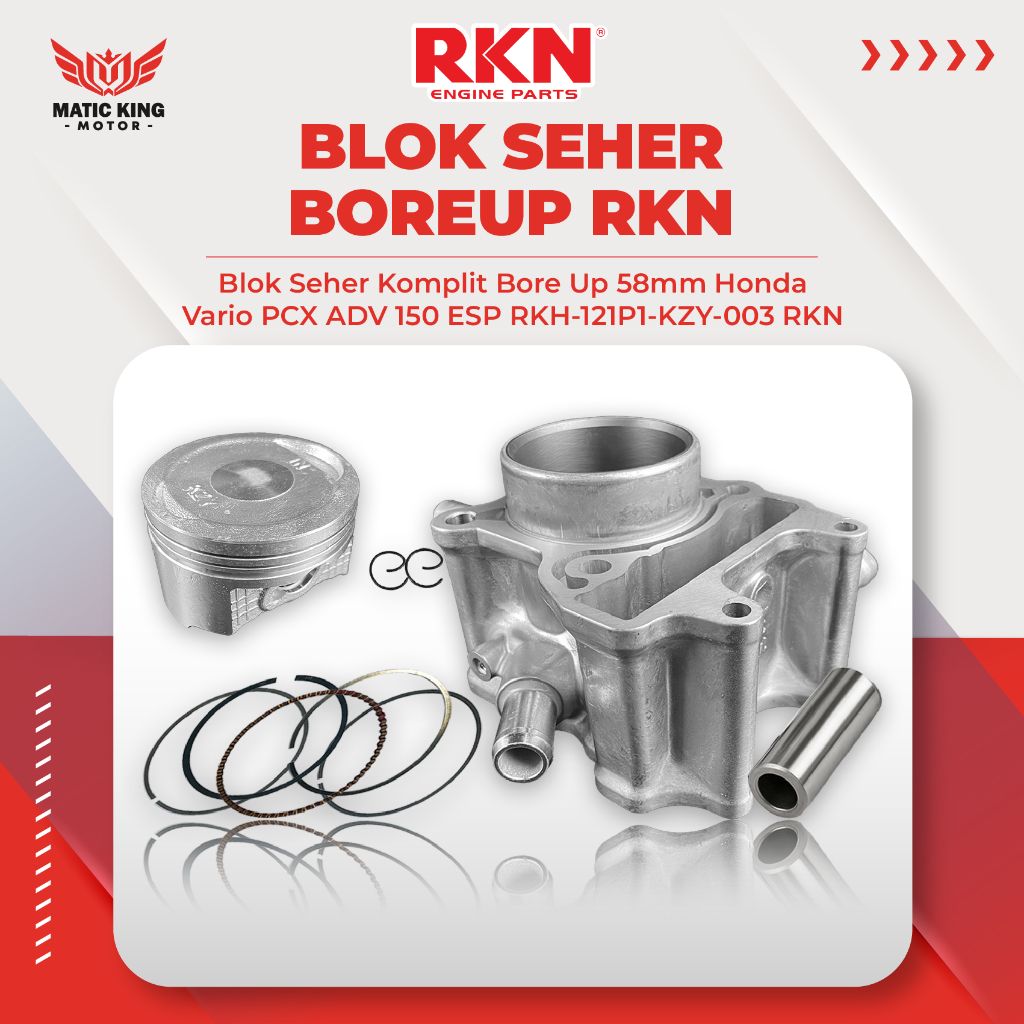 Jual RKN Blok Seher Boring 58mm SET Cylinder Comp Vario PCX ADV 150 eSP ...