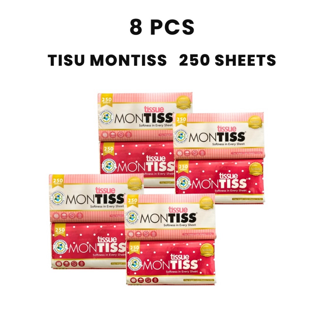 Jual (8 Pack) Montiss Facial Tissue 250 Sheets | Shopee Indonesia