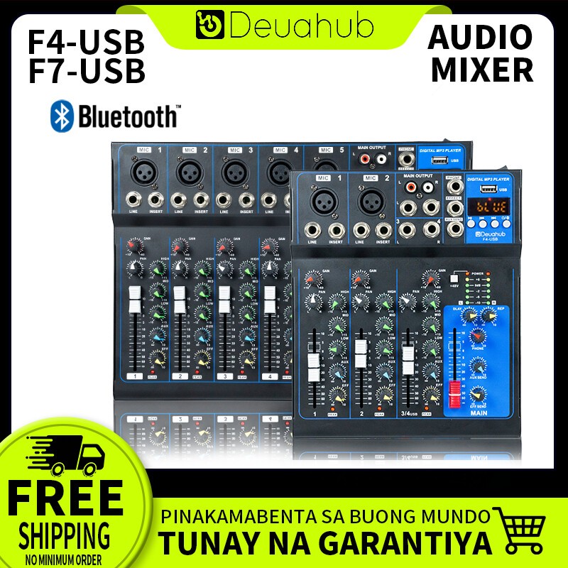 Jual Deuahub Audio Mixer Audio Misker DJ Mixer 4/7-Channel Professional ...