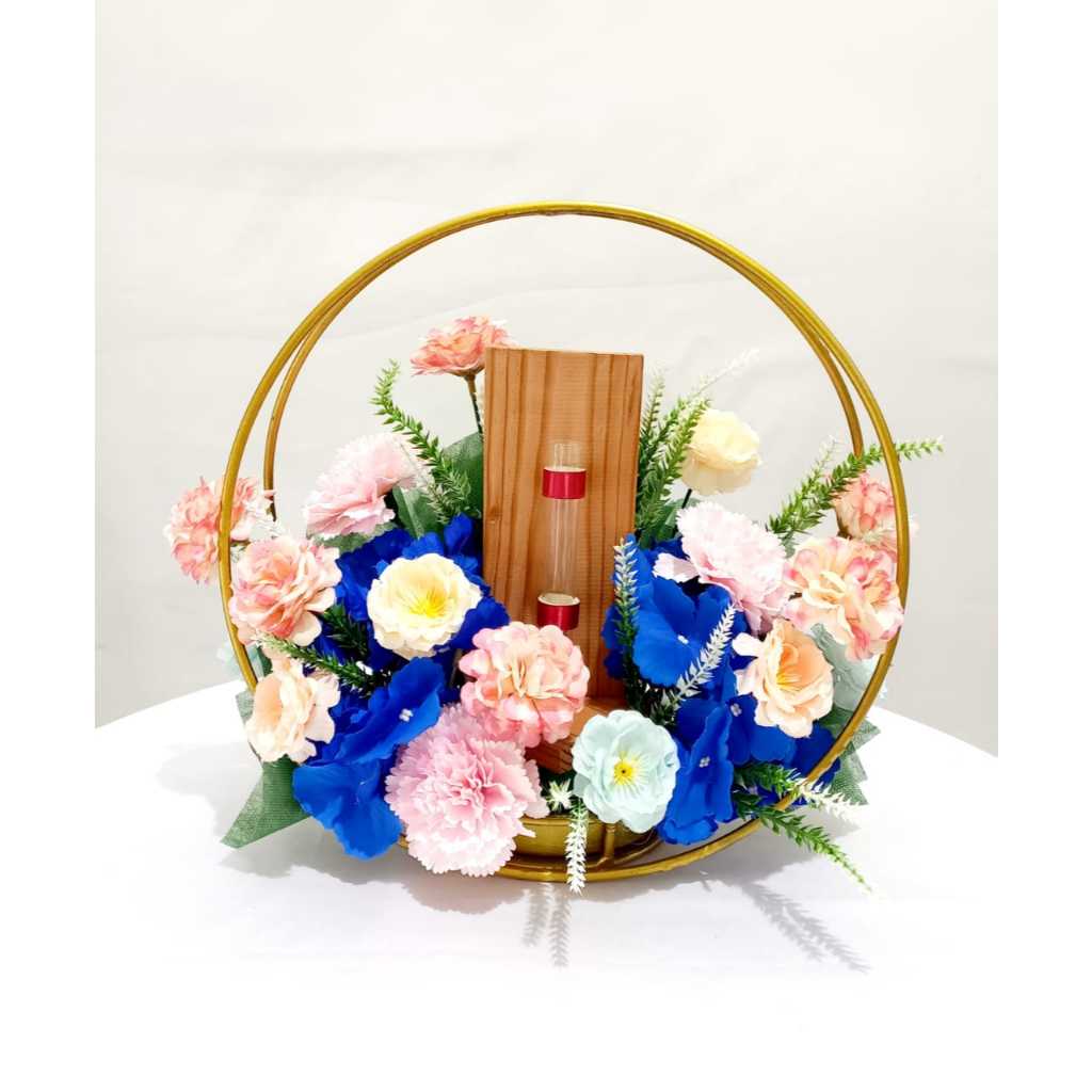 Jual Rangkaian Bunga Artificial + Pot Kayu | Shopee Indonesia