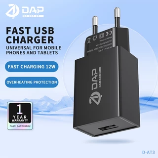 Charger DAP 1 port dan 2 port DAP 1A-2A Casan Fast Charging  12 WATT adapter -Garansi 1 Tahun