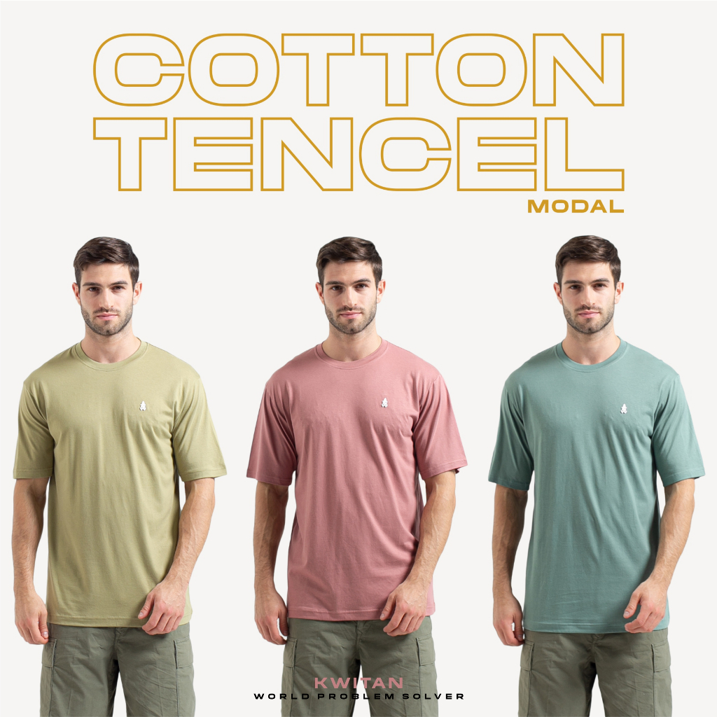 Jual KWITAN Kaos Basic Katun Tencel (TENCEL Cotton Modal) | Shopee ...