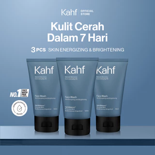 Kahf Paket Triple Pack Face Wash Skin Energizing and Brightening 100 ml - 3 pcs Sabun Cuci Muka Pria untuk Membantu Mencerahkan Wajah - Suitable for Daily Use