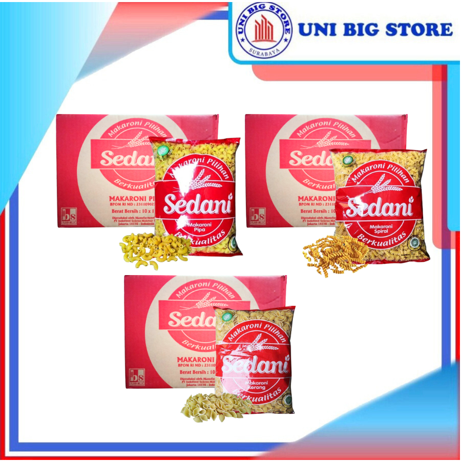 Jual Sedani Macaroni Pasta 1 kg x 10 pcs Makaroni Kerang Spiral Pipa ...
