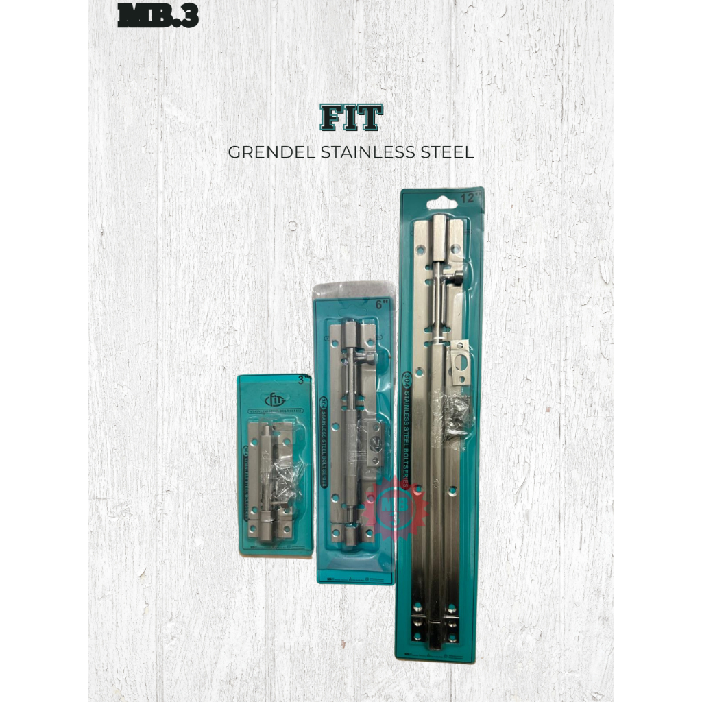 Jual MB3 -GRENDEL STAINLESS STEEL | MERK FIT | UKURAN 12 INCH | 6 INCH ...