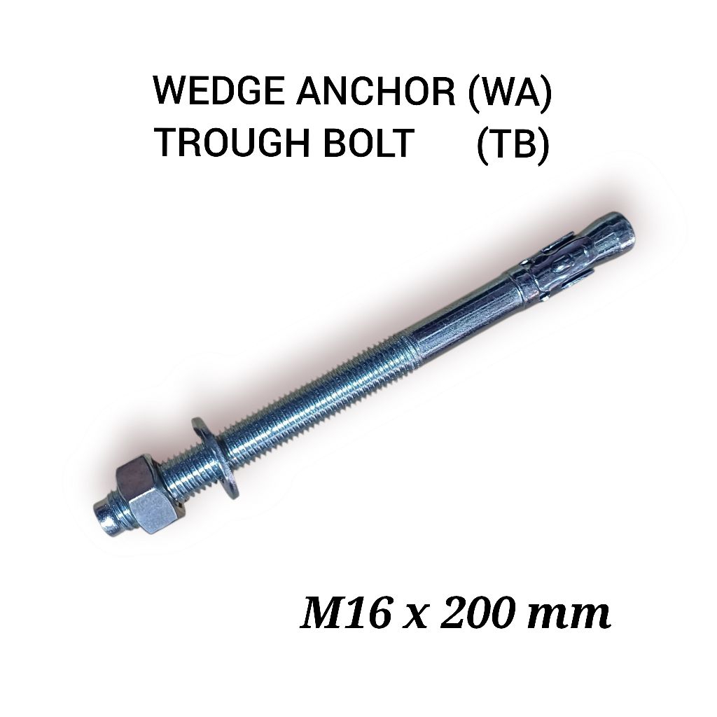 Jual Baut Angkur/Wedge Anchor/Through Bolt M16 x 200 mm BDM | Shopee ...