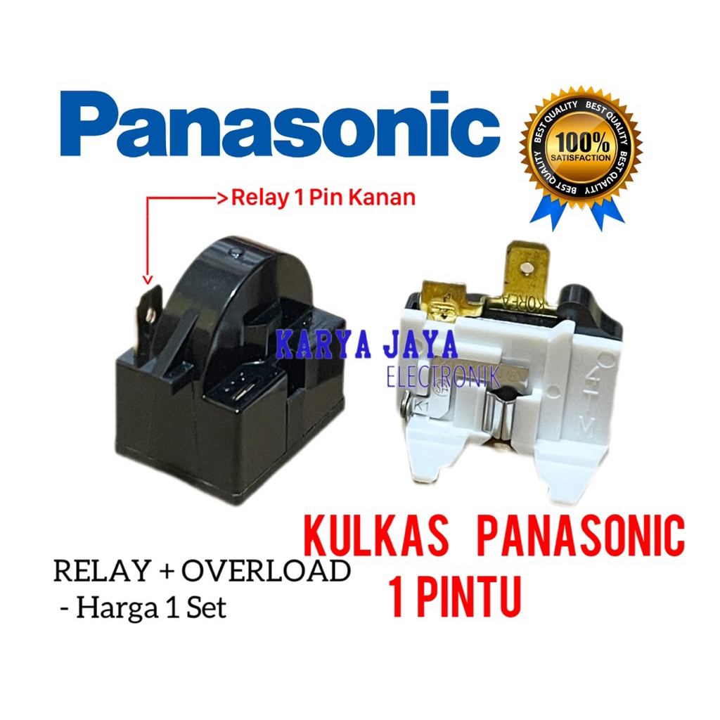 Jual 1 Set Relay 1 Pin Kanan Overload Kulkas Panasonic 1 Pintu / Relay ...