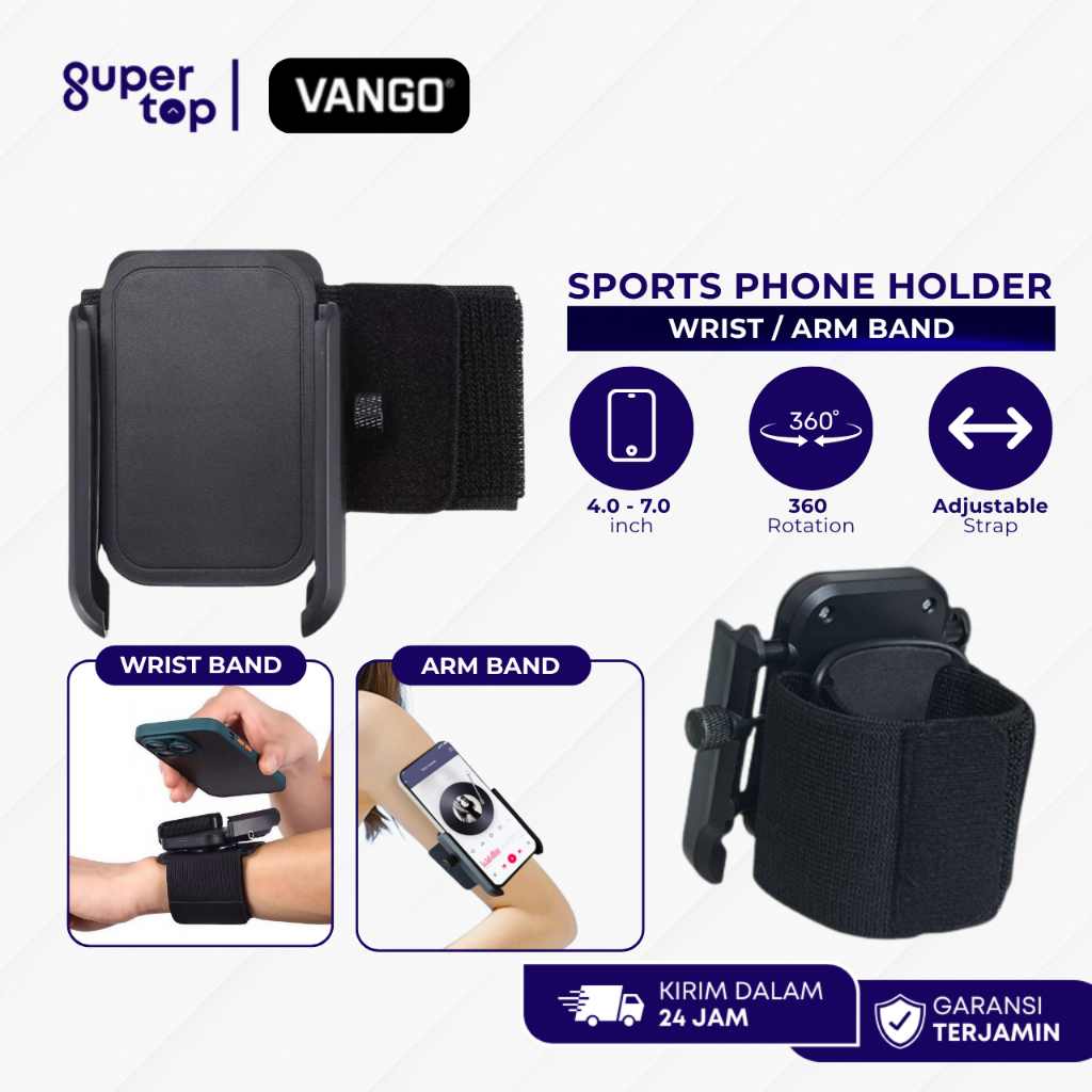 Jual VANGO VA06 Sports Phone Holder Running Armband Wristband 360