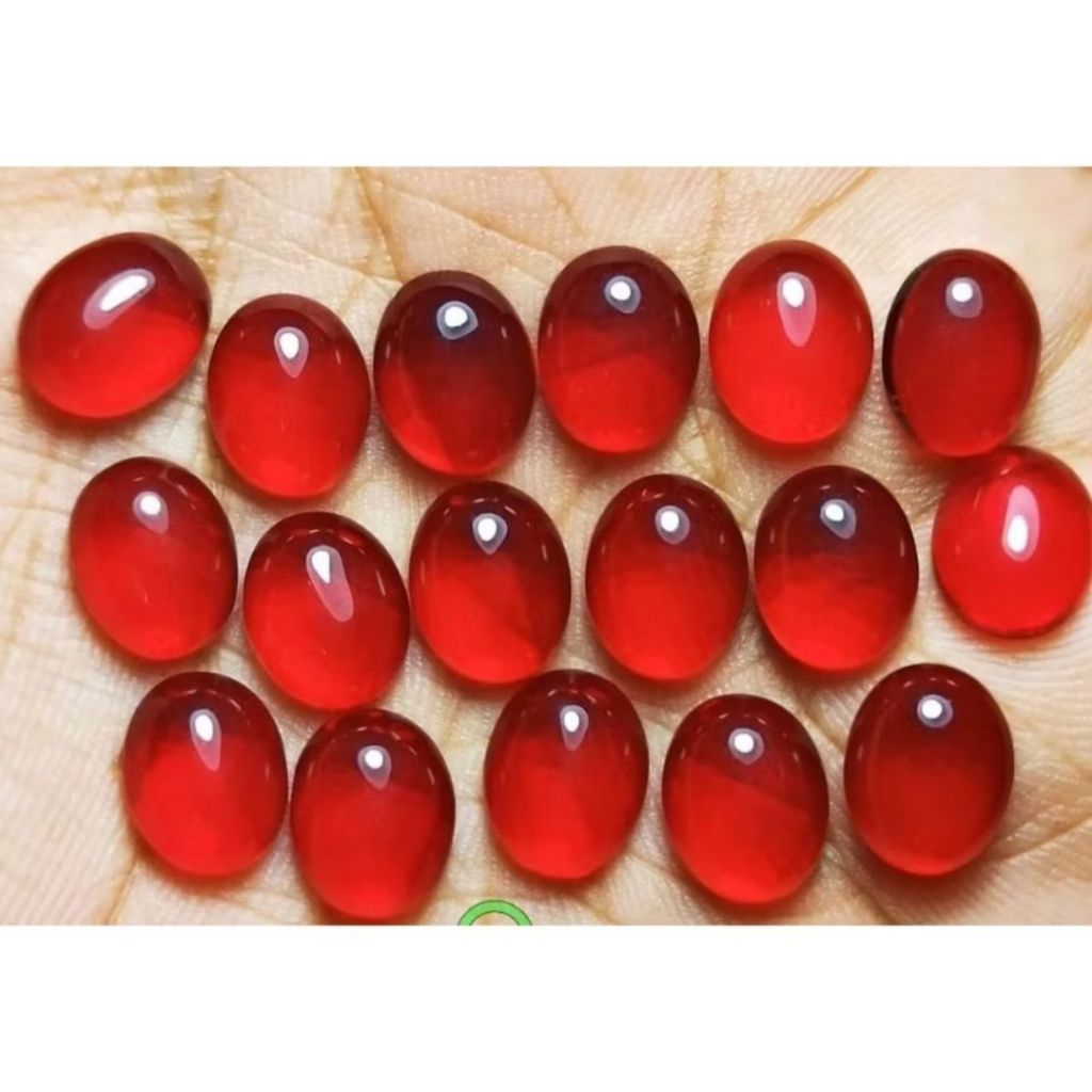 Jual grosir 1 kodi ( 20 pcs) batu akik delima merah siem 12 x 10 mm ...