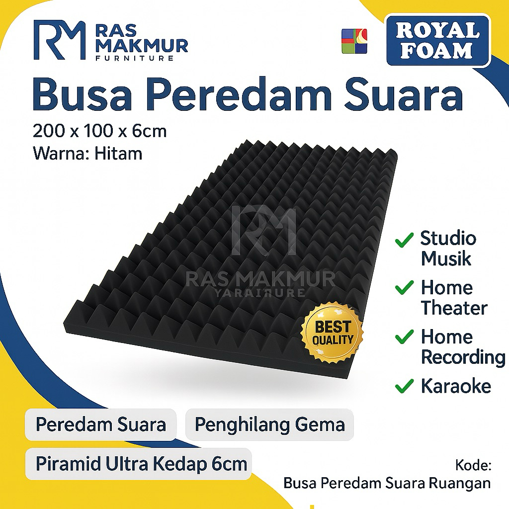 Jual Busa Peredam Suara Piramid 200x100x6 cm – Akustik Studio | Motif ...