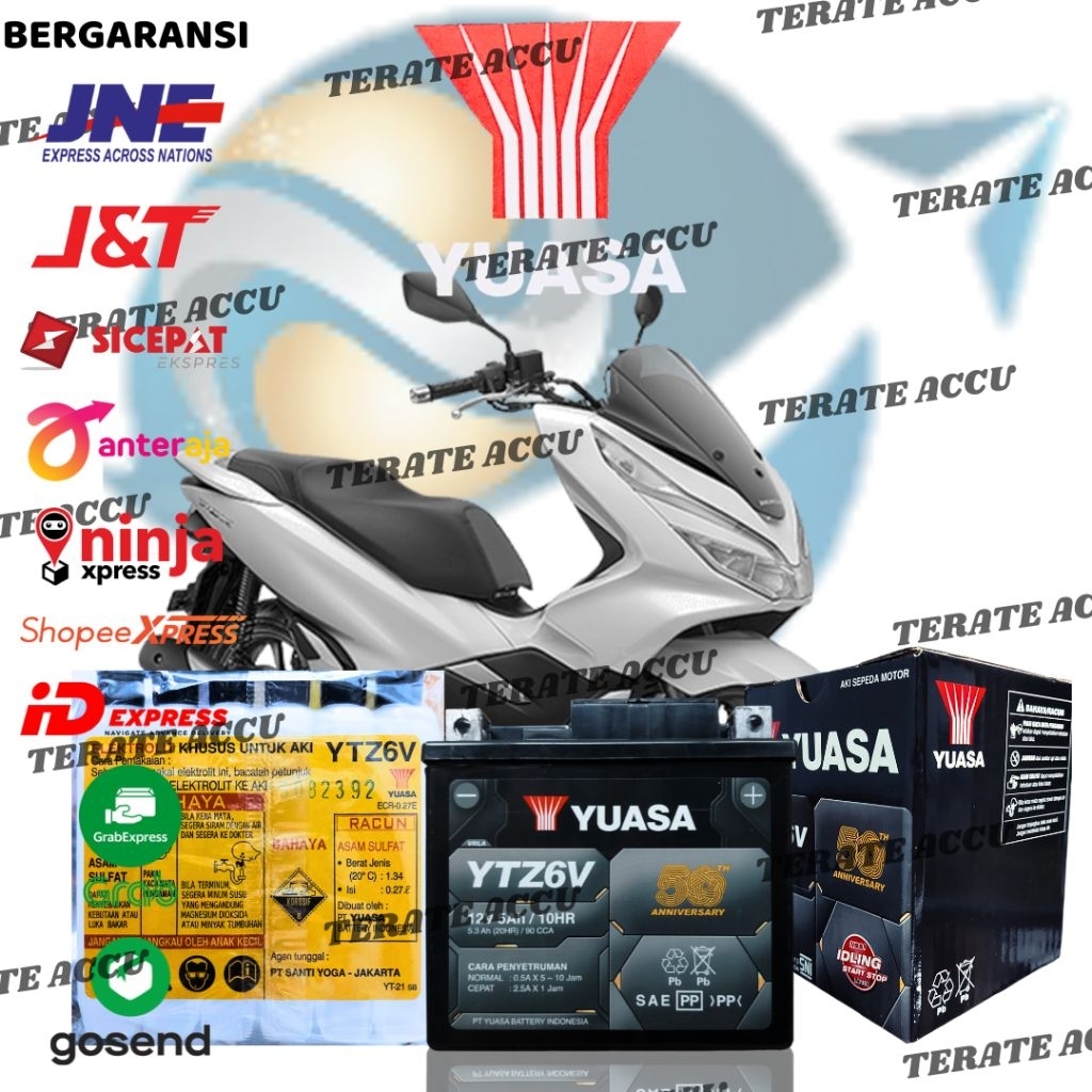 Aki Motor YUASA YTZ 6V Original Nmax New, PCX 150/160, Lexi New, Aerox 155 New