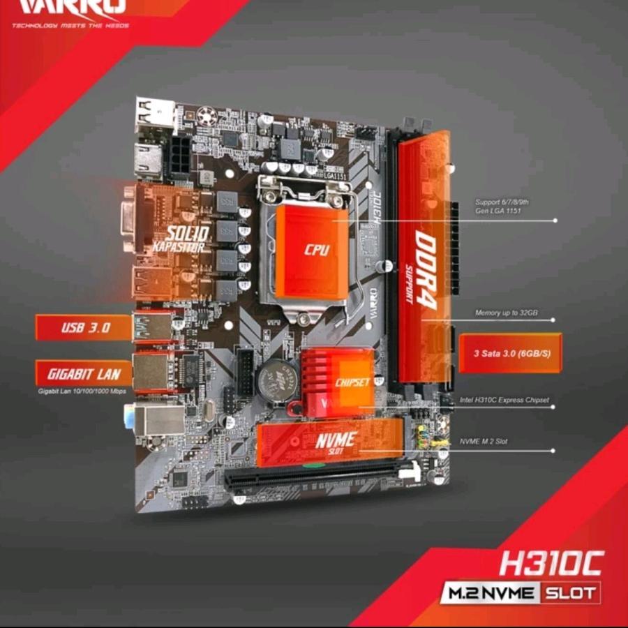 Jual Motherboard Varro H310C Socket LGA 1151 DDR4 | Shopee Indonesia