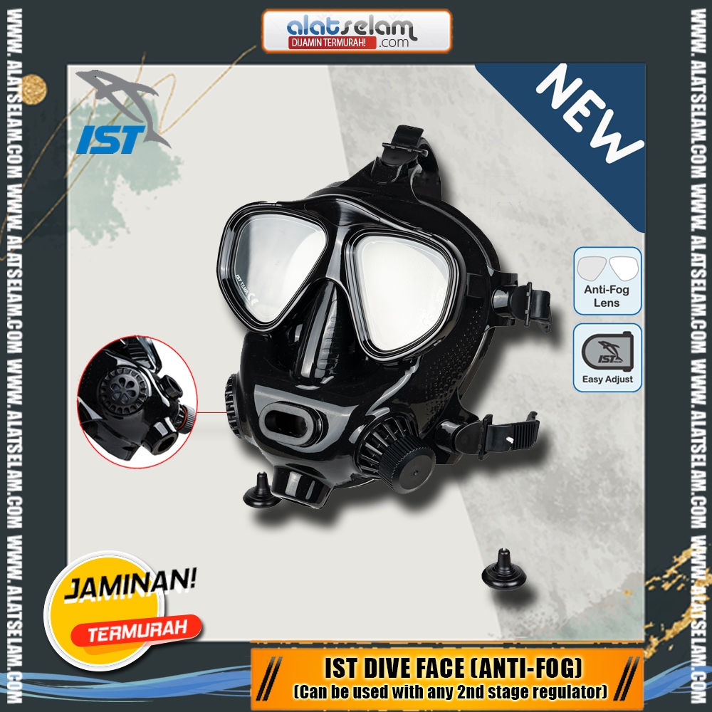 Jual IST Dive Face (ANTI-FOG) / IST Full Face Mask AntI Fog / Can be ...