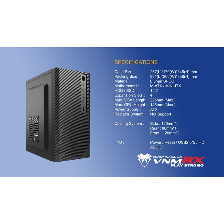 Jual Casing VenomRx DECIMUS m-ATX + PSU Powercore 300watt | PC Office ...