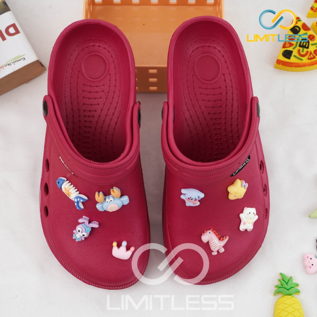 Jual Sandal Slip On Baim Wanita Sticker Lucu Terbaru Sendal Selop ...