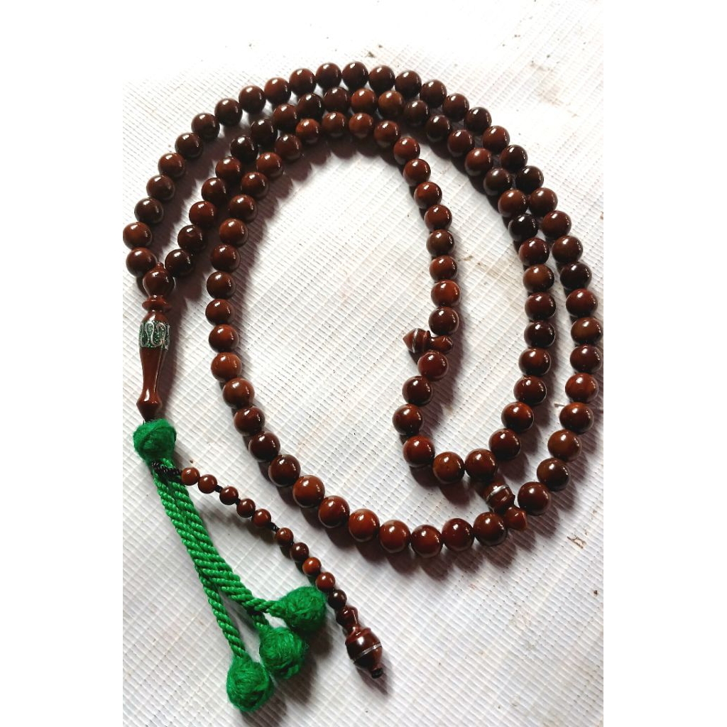 Jual Tasbih kokah 99. kepala permas hijau plus rumbai.diameter 10mm ...