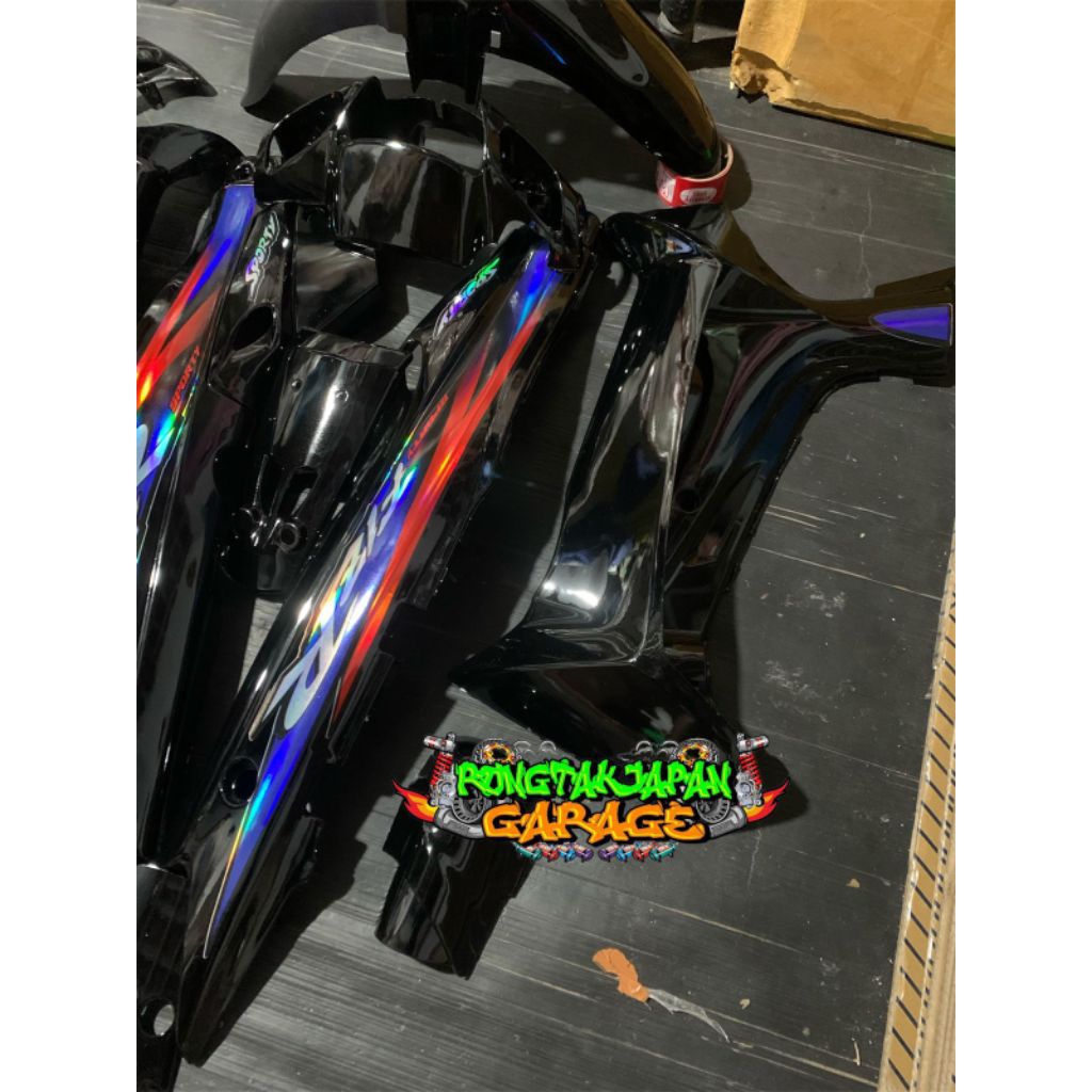 Jual cover body fiz r f1zr fizr hitam striping custom model limited ...