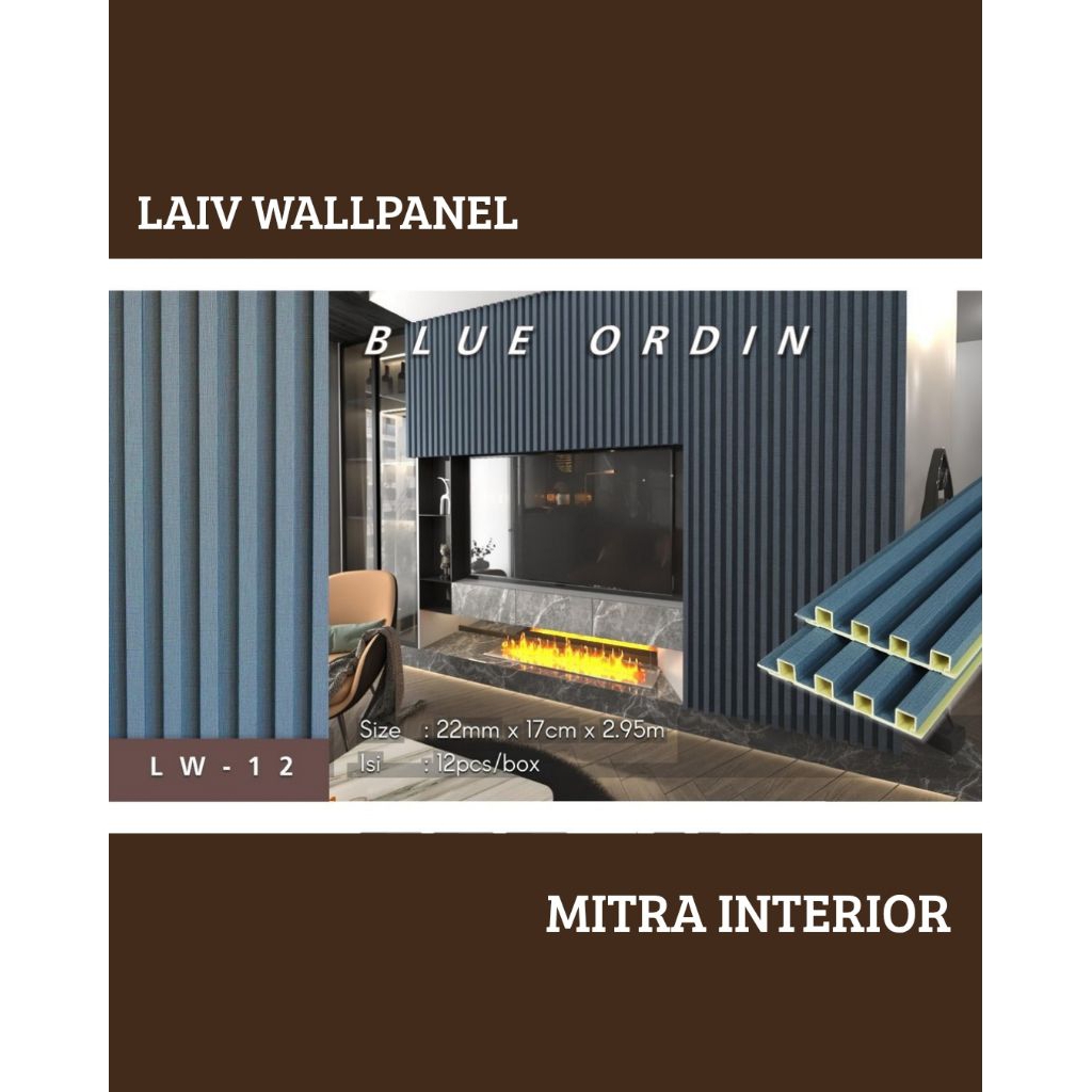 Jual Wallpanel Laiv Wpc panel LW-12 Blue Ordin Wood panjang 2,95m ...