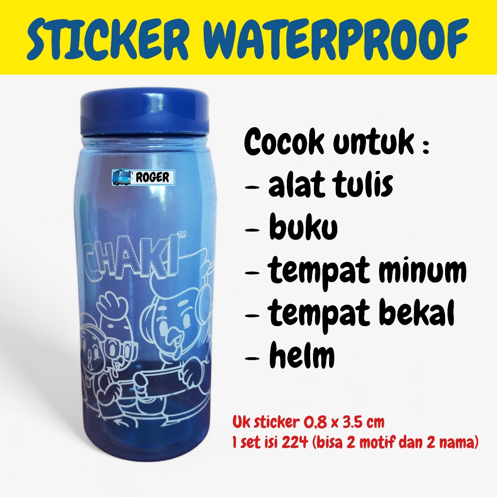 Jual Sticker Waterproof Stiker Label Nama Sticker Alat Tulis Sticker ...