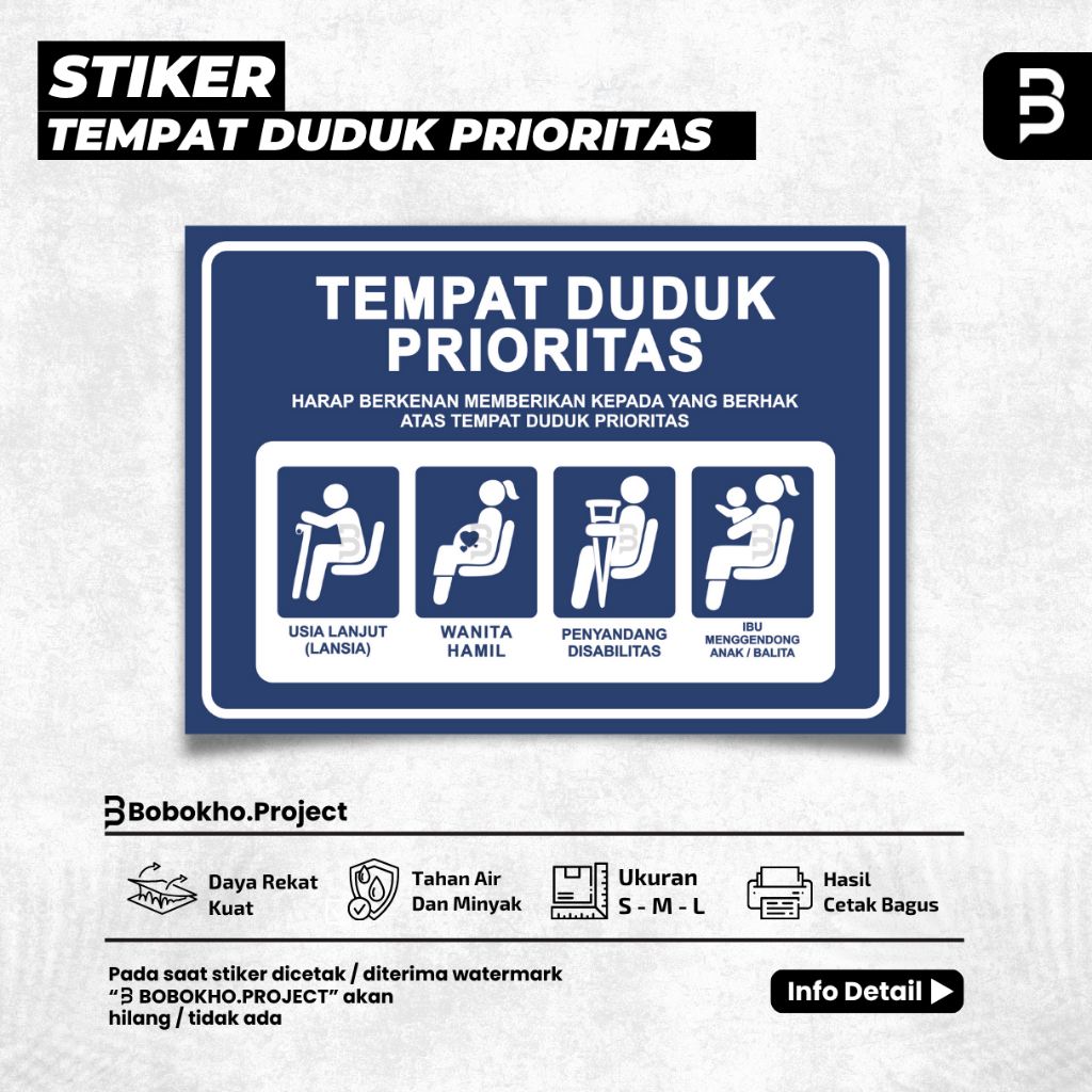 Jual Stiker Tempat Duduk Prioritas / Sticker Kursi Prioritas / Stiker ...