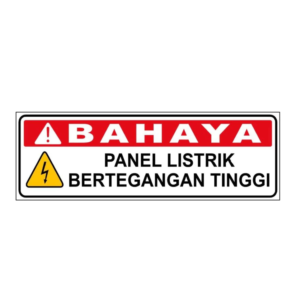 Jual STIKER PANEL LISTRIK 5x15 cm TEGANGAN TINGGI BAHAYA BAHAN VYNIL ...