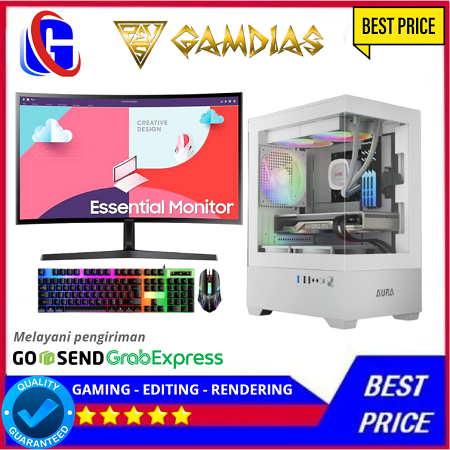 PC Gaming Fullset Intel i5 12400F ( RTX 3050 8GB DDR6 ) SSD NVME 256 Monitor 24 FHD 144Hz
