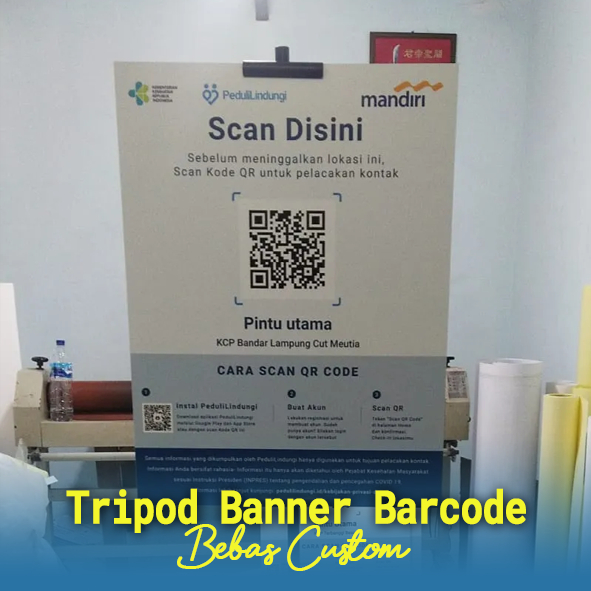 Jual Tripod Banner Scan Barcode, Display Promosi Jualan, Tripod Banner ...