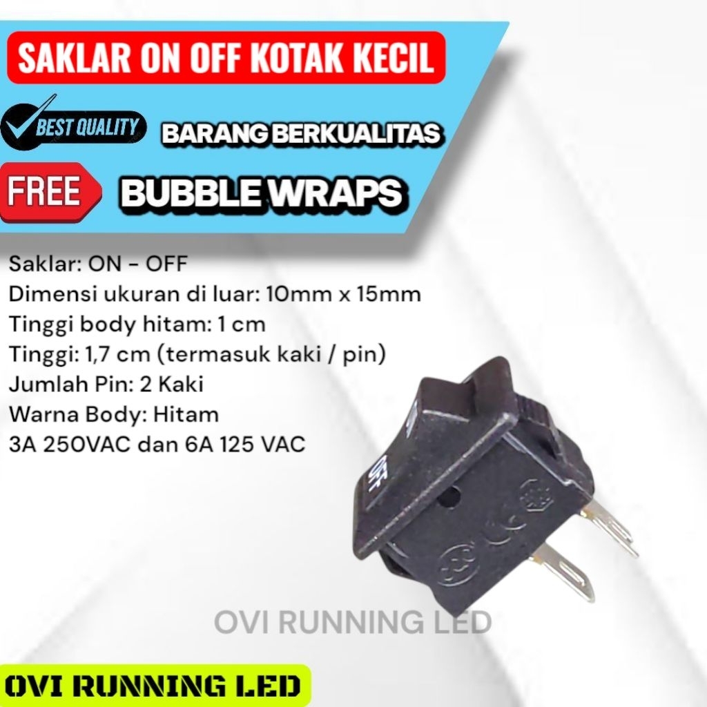 Jual Switch on off kotak kecil karaoke 2 kaki/saklar on off kecil kotak ...