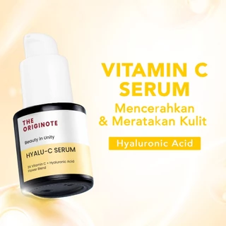 The Originote Hyalu-C Serum - Serum Mencerahkan Kulit Wajah Kusam Menjaga Kelembapan Wajah Muka Glowing Meratakan Warna Kulit Menjaga Skin Barrier Whitening Brightening dengan Niacinamide Vitamin C Hyaluronic Acid