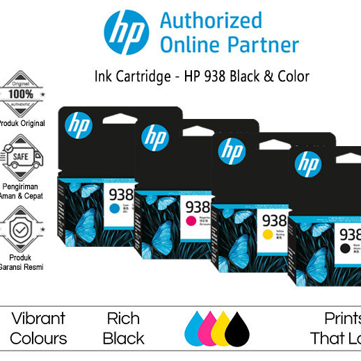 Jual TINTA HP 938 Ink Cartridge - Black | Cyan | Magenta | Yellow ...