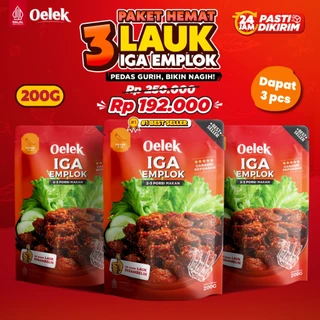 Oelek Paket Hemat Bertiga Besar Iga Emplok Oelek - 3 Pack 200 gr Iga Emplok / Iga Mercon / Iga Sambal / Oseng Iga