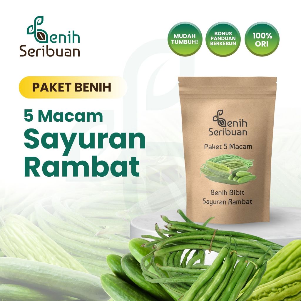 Benih Seribuan - Paket 5 Macam Benih Sayuran Rambat Unggul