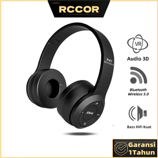 RCCOR Headphone Gaming Wireless Bluetooth 5.3 | Bisa Pasang SD Card | Bass Nendang & Mic Clear