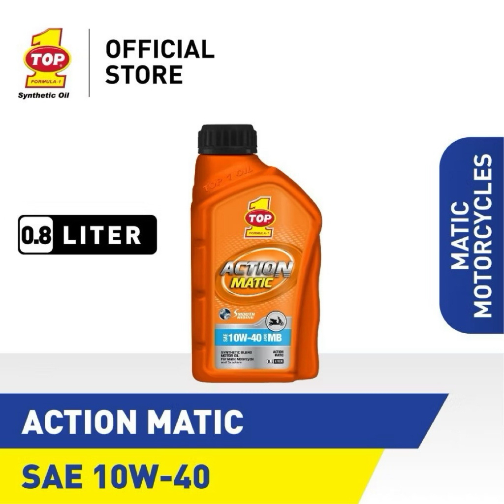 Jual Oli Top 1 Action Matic 10W-40 | 0,8L (Untuk motor matic) | Shopee ...