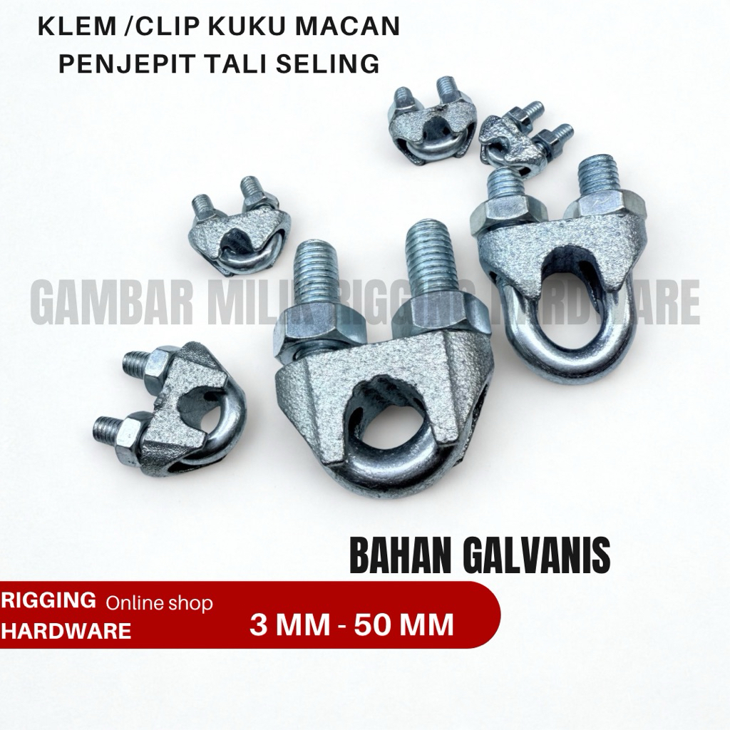Jual penjepit tali seling 3 mm - 16 mm klem kuku macan galvanis wire ...