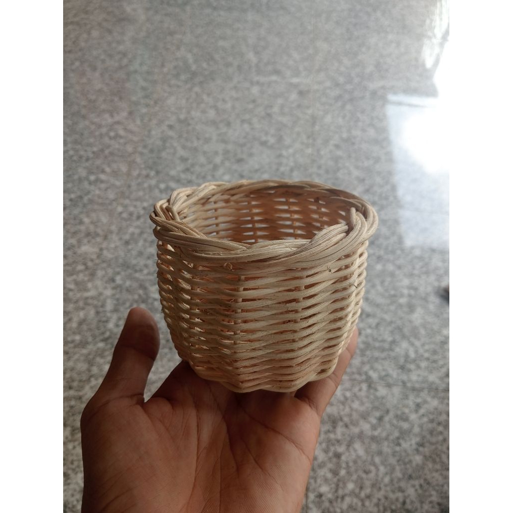 Jual anyaman rotan bulat kecil diameter 9cm | Shopee Indonesia