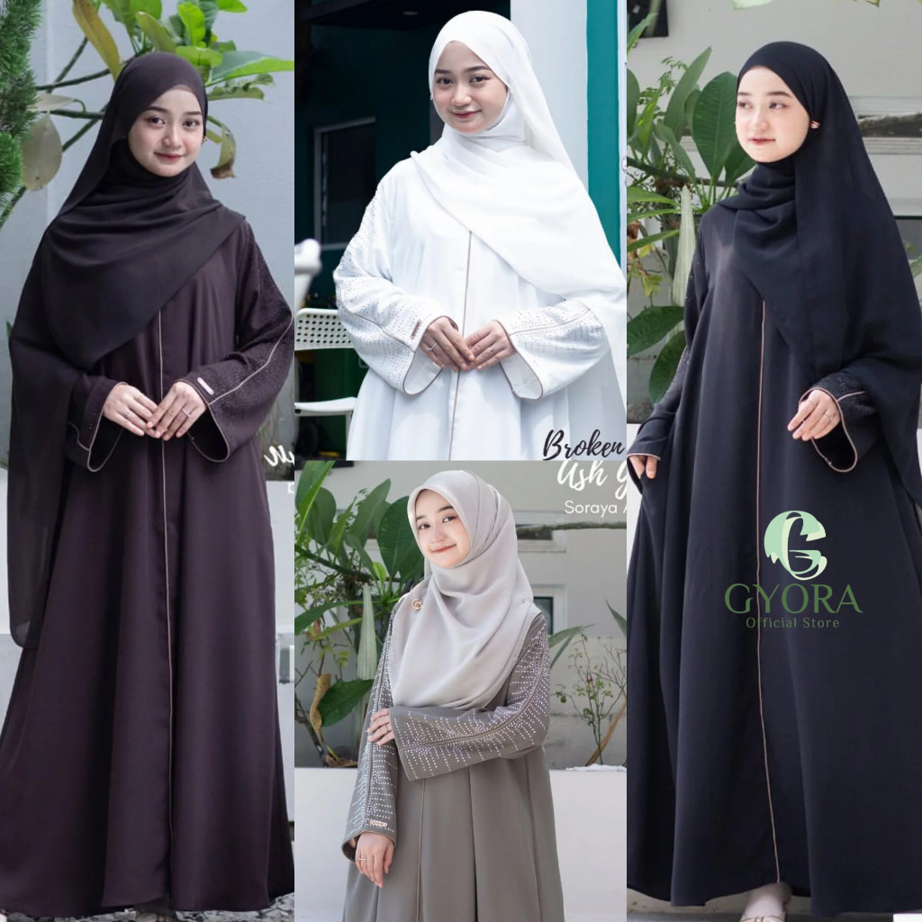 Jual GYORA ABAYA HITAM PUTIH REMAJA CRINKLE AIRFLOW ARABIAN DRESS ANAK ...