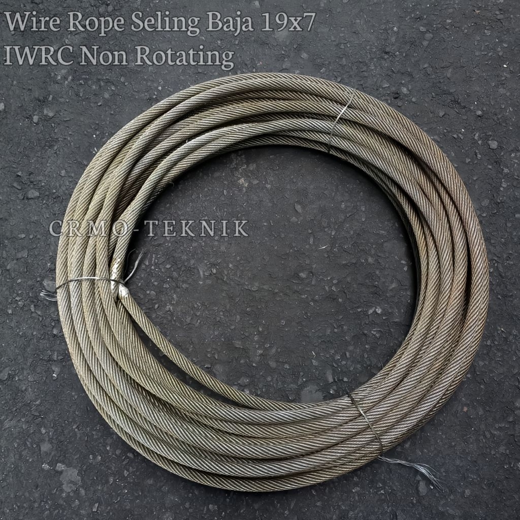 Jual Anti Rotation Wire Rope Seling Baja 19x7 IWRC 16 18 19 20 22 24 Mm ...
