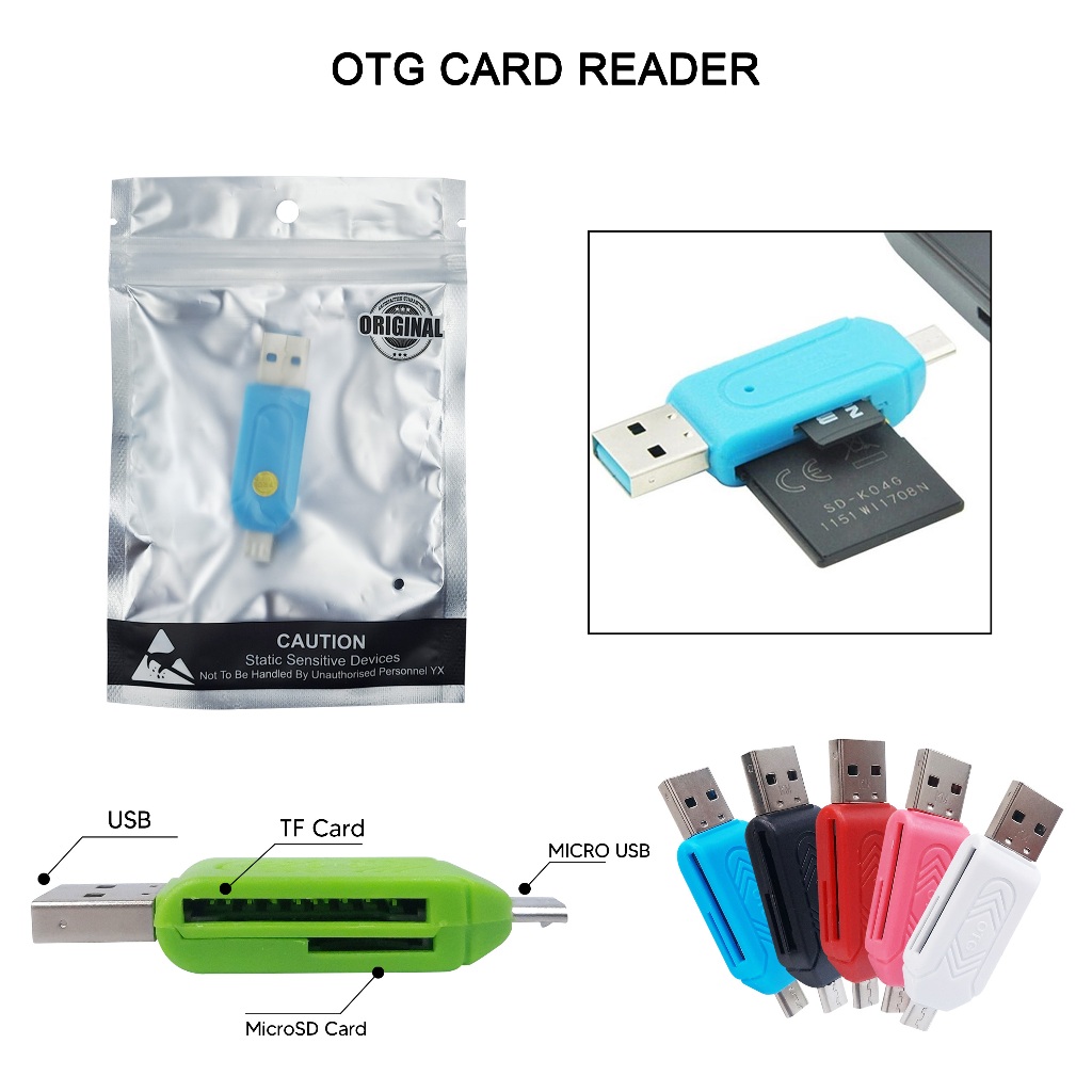 Jual OTG CARD READER OTG ANDROID 2 IN 1 COLOKAN MICRO DAN USB UNIVERSAL ...