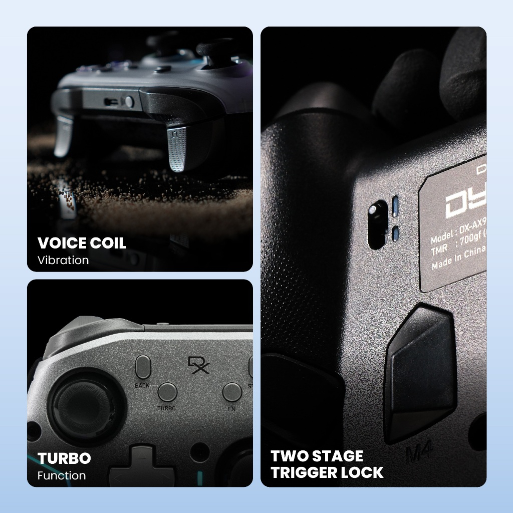 Rexus Daxa Dyron AX9 Gamepad Wireless Gaming Controller - Hot-Swappable TMR Joystick & Optical Trigger (6)