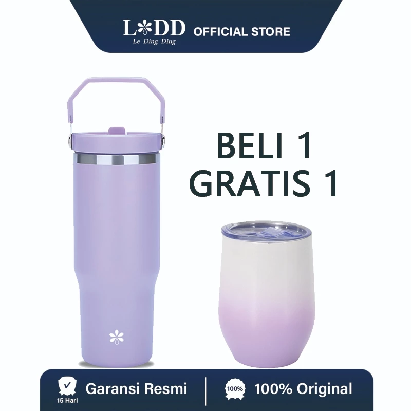 Tumbler Stainless 900ml Vacuum Insulated + Sedotan (Beli 1 Gratis 1)