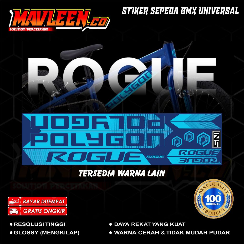 Jual (COD) TERBARU stiker striping sepeda polygon rogue bkn razor BMX ...