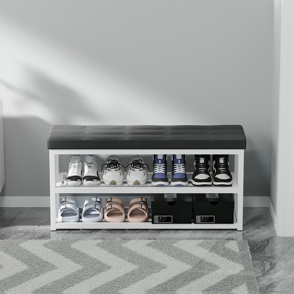 Jual Bench Storage Sepatu Besi Kuat Ruang Tamu Busa Tebal | Shopee ...