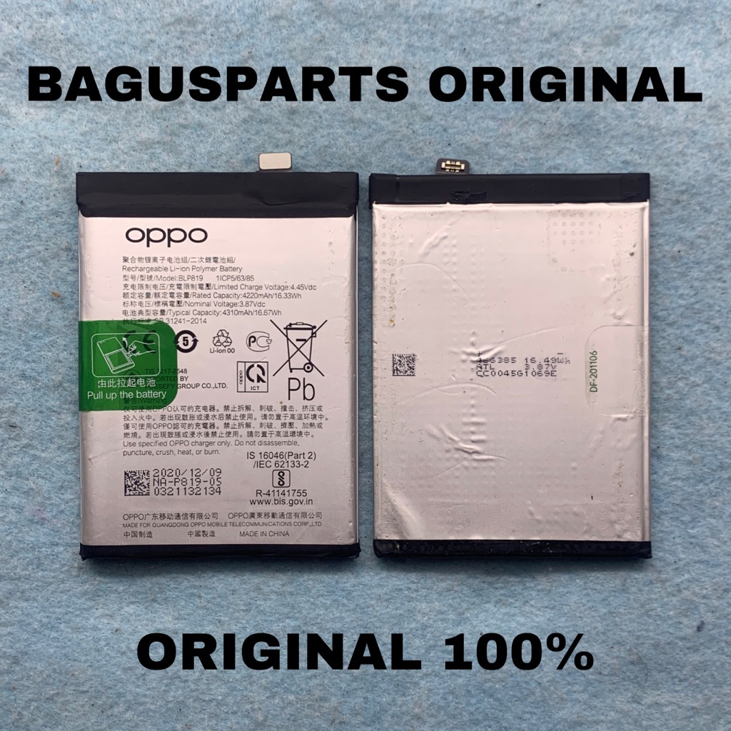 Jual BATERAI BATTERY BATRE BLP819 OPPO RENO 5 4G/ RENO 6 4G ORIGINAL ...