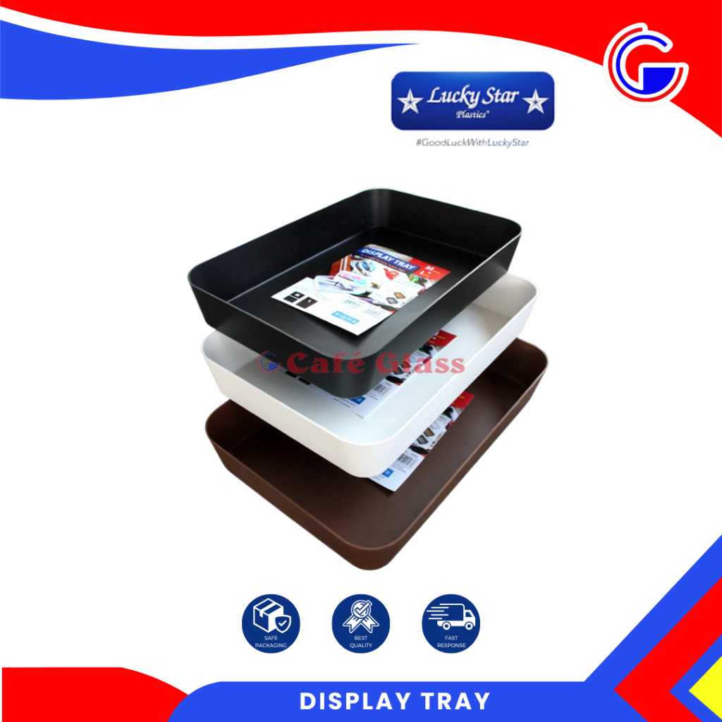 Nampan Display Plastik - Tempat Organizer Serbaguna - Kotak Wadah Alat Tulis Bumbu Dapur Lucky Star
