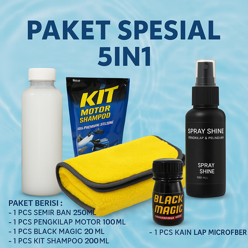 Jual PAKET SPESIAL 5IN1 PERAWATAN KEBERSIHAN CUCI MOTOR LENGKAP ...