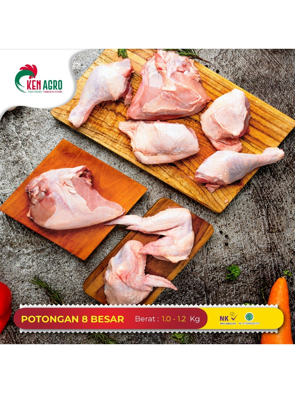 Jual Ayam potong utuh probiotik bersertifikat HALAL potong 4 dan potong ...